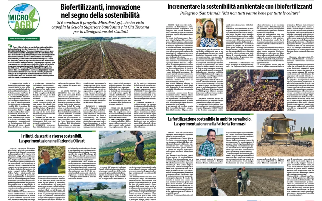 Biofertilizzanti, innovazione nel segno della sostenibilità. Speciale MicroForAgri su Dimensione Agricoltura di gennaio 2025, i risultati del progetto